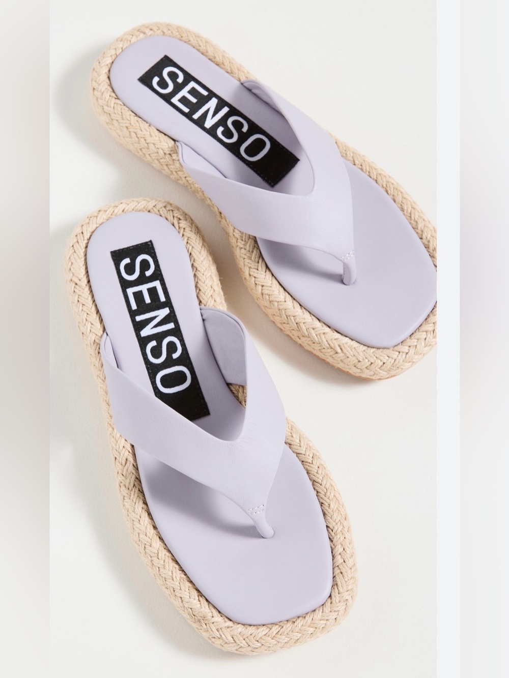 SENSO Light Lavender Braided-Trim Thong Sandals